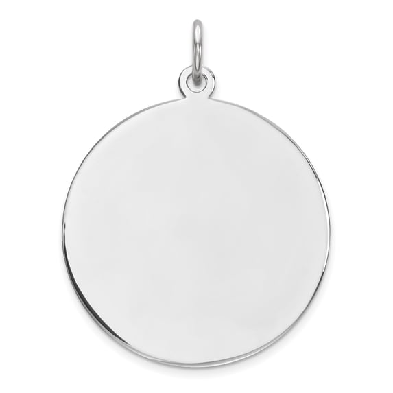 Sterling Silver Rh-Plt Engraveable Round Polished Front/Back Disc Charm (29 X 22) Made In United States qm373/27p