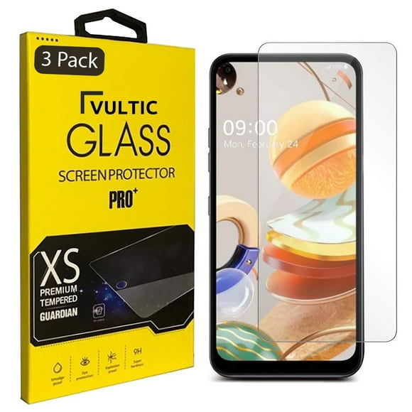 Vultic [3 Pack] Screen Protector for LG K61 [Case Friendly], Tempered Glass Film Cover