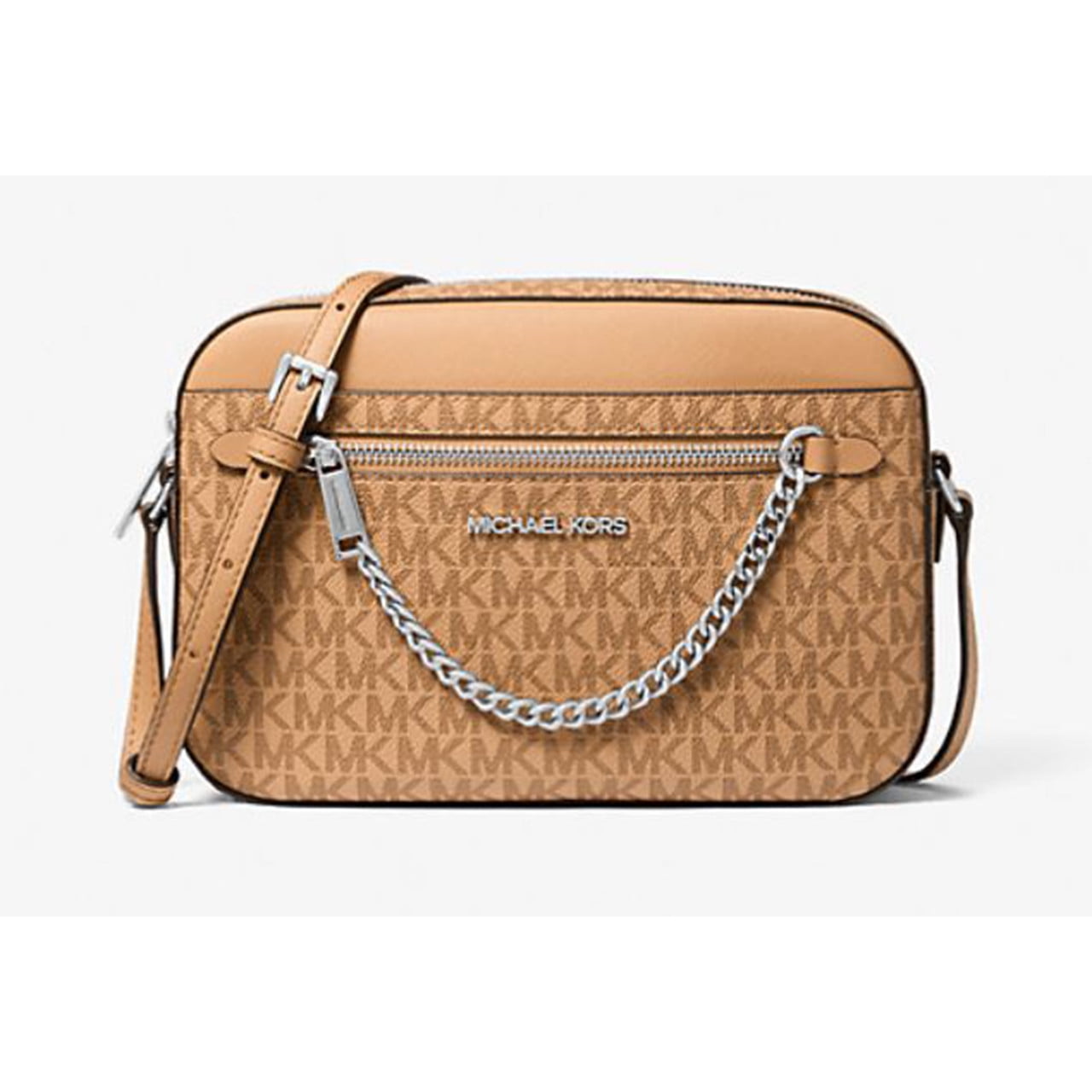 MICHAEL KORS ゴールド ショルダーバッグ Michael Kors Women's Jet Set Travel Small Signature Logo Top