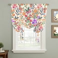 thumbnail image 2 of Watercolor Floral Balloon Curtains for Living Room/French Door, Retro Botanical Flowers Leaves Spring Beige Tie Up Curtains 63 Inch Length Energy Saving Kitchen Curtains Shades for Windows 42"x63", 2 of 8