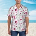 thumbnail image 4 of Fotbe Lilies Flowers Hawaiian Shirt for Men Unisex Summer Beach Casual Short Sleeve Cotton Linen Button Down Shirts-X-Large, 4 of 9