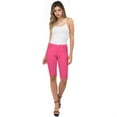 thumbnail image 4 of COUVER Women Ultra Stretchy Classic 5 Pocket Jeggings Bermuda Shorts Fuchsia XL, 4 of 8