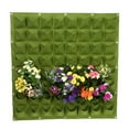 thumbnail image 3 of Bolsa de fieltro para cultivo de plantas y flores, vertical, para jardín exterior, con 64 bolsillos, para colgar en la pared (verde), 3 of 7