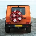 thumbnail image 6 of Fuzoiu Snowflakes On A Buffalo Plaid Print Universal Spare Tire Cover with Buckle Strap, Waterproof Wheel Covers for Jeep, Trailer, RV, Truck and All Car-15 inch, 6 of 6