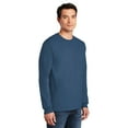 thumbnail image 4 of Gildan Ultra Cotton Men's Long Sleeve T-Shirt, Durable, Crewneck Classic Fit Tee, Indigo Blue, XL, 4 of 5
