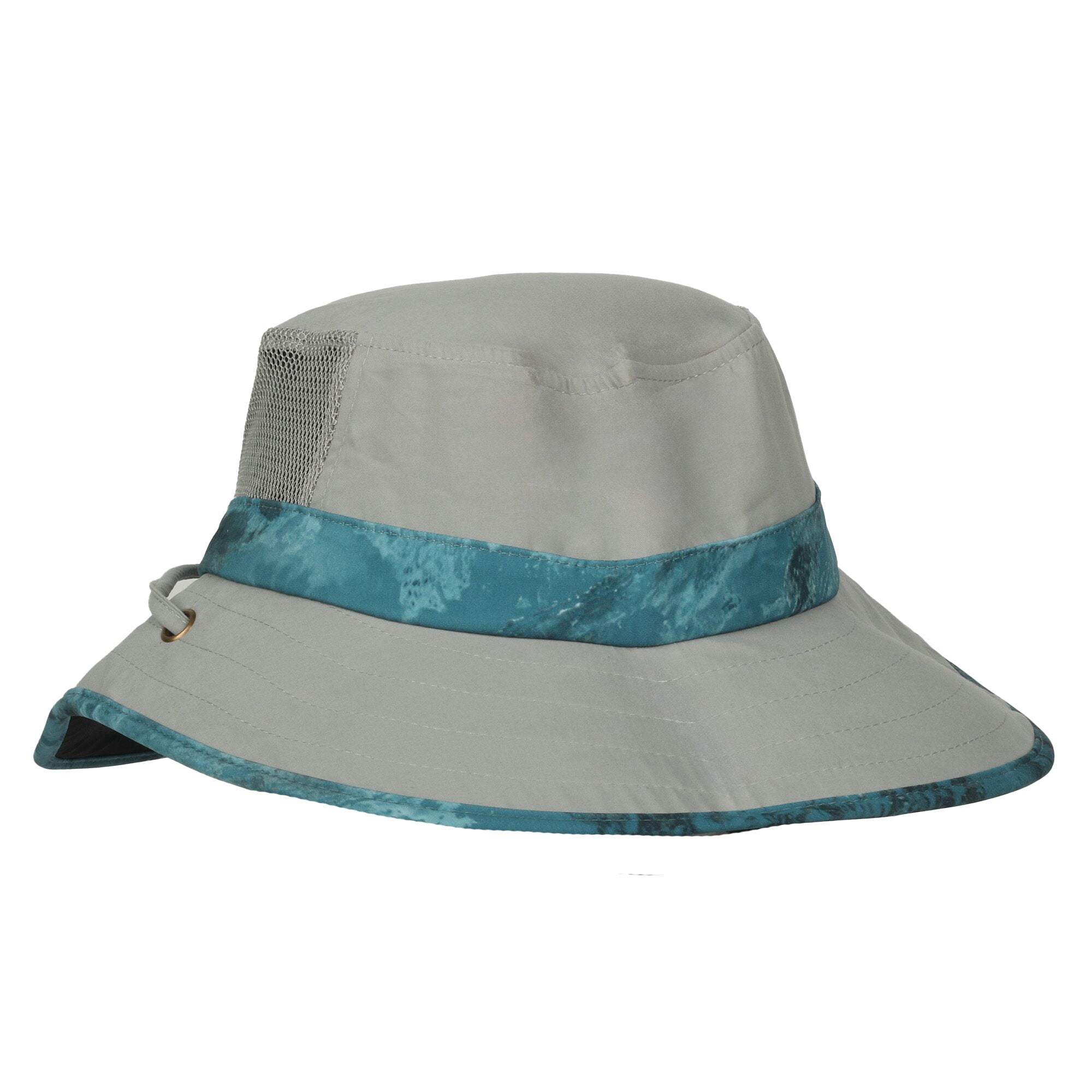 Realtree Adult Gray Wide Brim Boonie Sun Hat, Mesh Crown, Realtree Aspect Calypso Camo Brim and Band