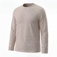 thumbnail image 2 of EnJoCho Kids Striped T Shirt Long Sleeve Crewneck Soft Basic Layer Top Raglan Casual Warm Tee for Boys Girls Toddler Fall Winter School Daily Outdoor Wear, 2 of 6