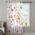 thumbnail image 4 of Elegant Spring Floral Sheer Curtains 72 Inches Long, Watercolor Botanical Butterfly Light Filering Curtains, Breathable Simi Curtain Privacy Drapes for Living Room Bedroom Window Treatment, 4 of 9
