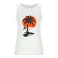 thumbnail image 2 of Awdenio New Arrivals Men's Workout Tank Tops Coconut Tree Printing Round Neck Thin Strap Sleeveless Leakage Back Casual Sports T Shirts Vest, 2 of 5