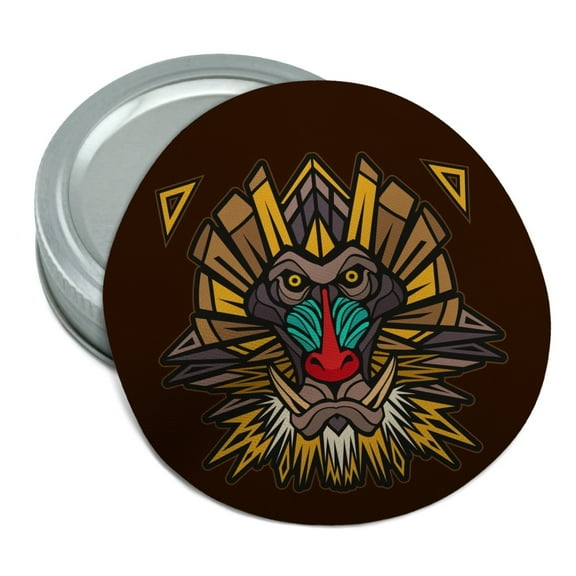Mandrill Baboon Face Monkey Primate Round Rubber Non-Slip Jar Gripper Lid Opener