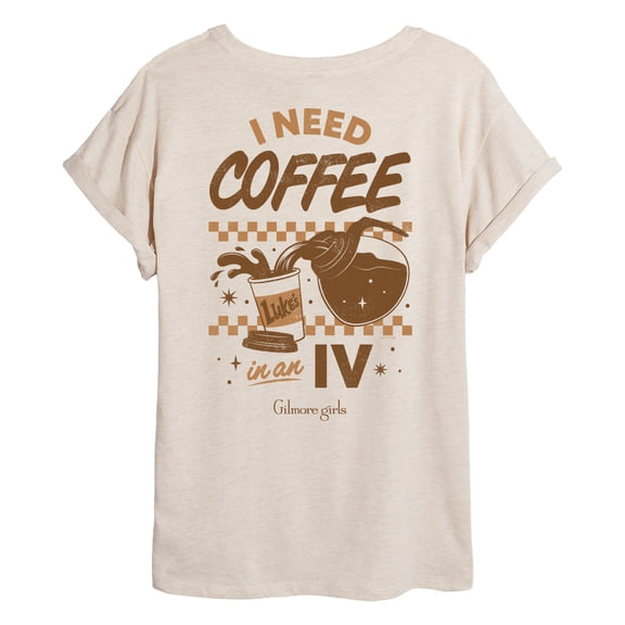 Gilmore Girls - Lukes Coffee In An IV - Women's Oversized Graphic T-Shirt