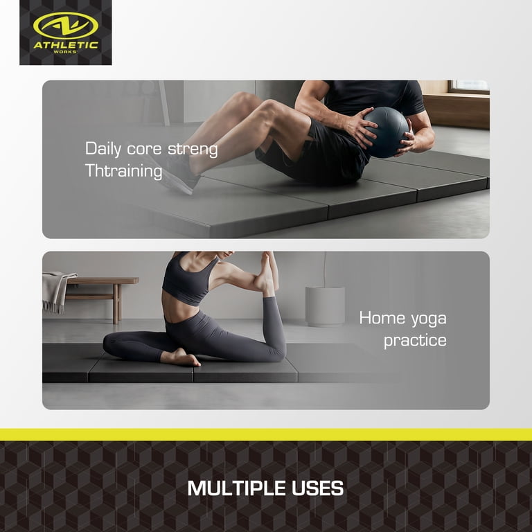 Athletic Works 2x6ft Folding High-Density Exercise Mat, 1.55in
