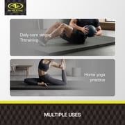 Athletic Works 2ftx6ft Four Folding Exercise Mat, Folding Gymnastics Mat, High-Density EPE Foamed Gym Mat, Black, 1.55 inch Thickness