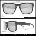 thumbnail image 3 of Polarized Color Mirror Light Weight Rectangle Sport Plastic Sunglasses Black Red - Red Mirror, 3 of 8