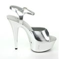 thumbnail image 5 of ELLIE 609-CHROME Women 6" High Pointed Chrome Heel Platform Ankle Strap Sandal, 5 of 6