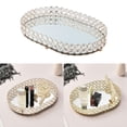 thumbnail image 2 of WLPZXP Gold Mirrored Crystal Vanity Makeup Tray Cosmetic Perfume Bottle Tray L L, 2 of 8