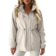 thumbnail image 5 of Crunowin Women's Winter Hooded Parka Jacket Casual Outdoor Warm Windproof & Waterproof Mid-Length Coat with Faux Fur Trim Beige Size M, 5 of 5