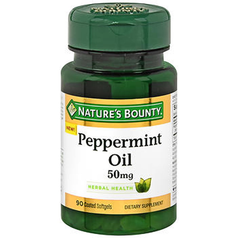 Nature's Bounty Peppermint Oil 50 mg Coated Softgels 90 ct Walmart