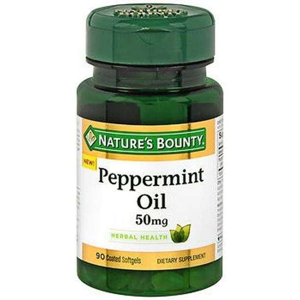 Nature's Bounty Peppermint Oil 50 mg Coated Softgels 90 ct Walmart