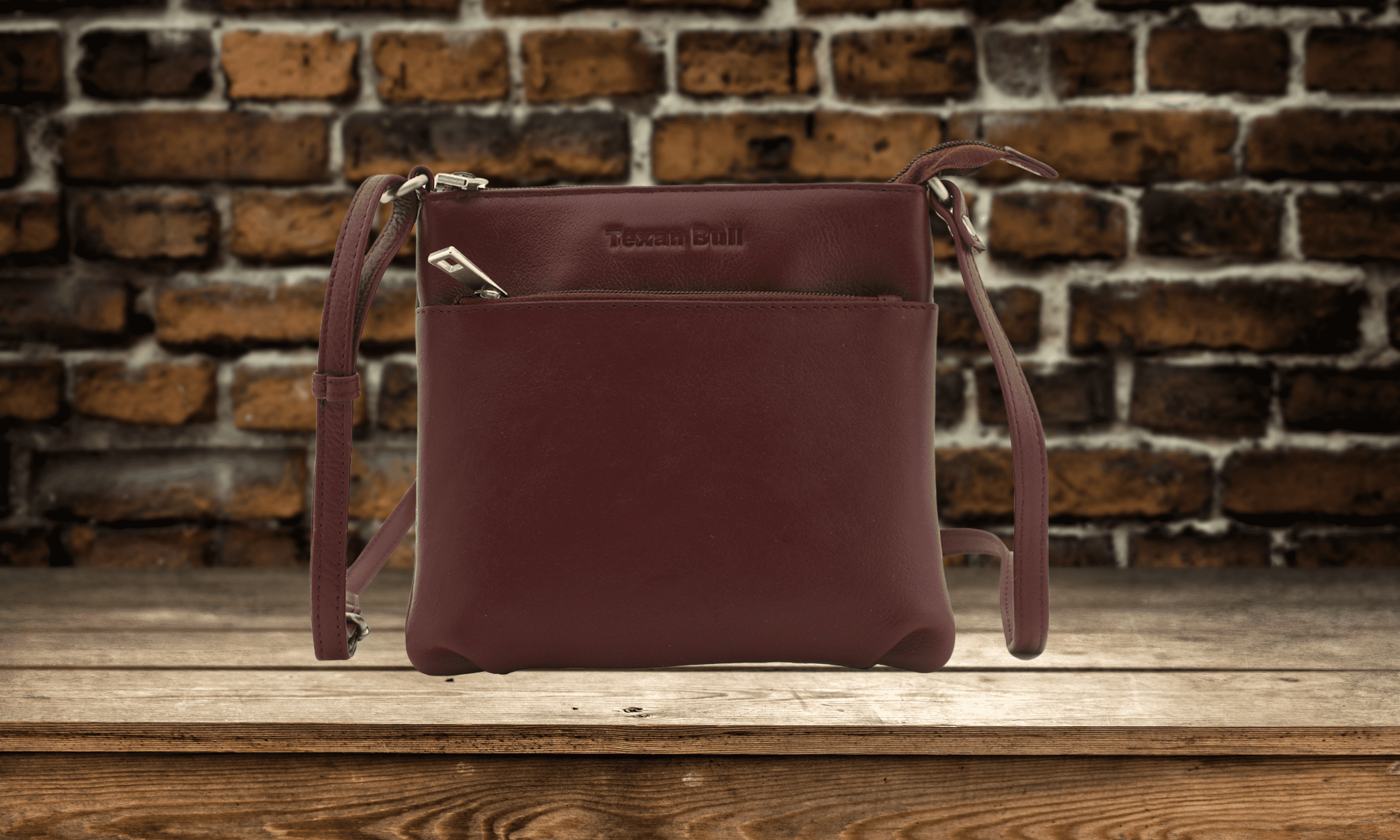 Texan Bull Leather Crossbody Bags For Women-Adjustable Shoulder Strap Women Purses Travel Handbags