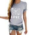 thumbnail image 1 of WEAIXIMIUNG T-Shirt de la Saint-Valentin pour Femmes Imprimé Cœur Manches Courtes, 1 of 7