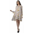 thumbnail image 3 of Moomaya Rayon Flared Dress For Womens Long Sleeve Printed V-Neck Casual Beach Dress For Girls, 3 of 7