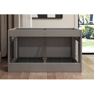 New Age Pet® ECOFLEX® Columbia Rabbit Hutch, Grey, Dual-Level with