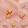 thumbnail image 3 of Jiaroswwei Nose Ring Letter A U Shape Women Simple Electroplating Nose Cuff for Party, 3 of 8