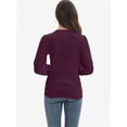 thumbnail image 2 of Women's Fall Puff Long Sleeve Tunic Tops Pleated Crew Neck Shirts Blouses Casual Loose T-Shirts, 2 of 6