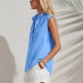 thumbnail image 6 of Noric Women's Cotton Linen Tank Tops Collared Button Up Casual Summer Loose Fit Sleeveless Tops, 6 of 8