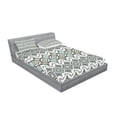 thumbnail image 2 of Ambesonne Ethnic Fitted Sheet & Pillow Sham Set, Geometric Art, Full, Sage Green Seafoam, 2 of 2