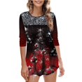thumbnail image 4 of Pompotops T-Shirt Décontracté à Manches Longues pour Femmes, Col Rond, Imprimé de Noël, Blouse Pull, 4 of 6