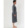 thumbnail image 3 of Bata de satén para hombre, camisón para dormir, camisón de manga larga para dormir, pijama, vestido, albornoz gris XXL, 3 of 4