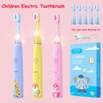 thumbnail image 2 of Cepillo de dientes eléctrico sónico para niños con dibujos animados y luz LED de colores, IPX7, resistente al agua, limpieza profunda, cuidado de los dientes, cepillo de dientes recargable, 2 of 5