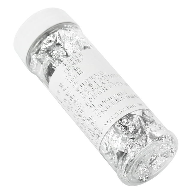 Silver Foil, 2g Silver Foil Flakes Multipurpose Bright Inedible For Artworks For Chocolate Decoration For Skin Beauty