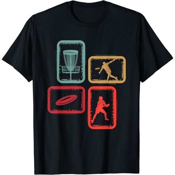 Vintage Disc Golfer Frisbees Kids Men Boys Disc Golf T-Shirt