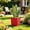 #315-Red, variant on Cheapark Square Planter Pot Rattan Look Flower Pot Medium Size Self Watering Plastic Succulent Plant Container Gift