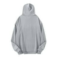 thumbnail image 4 of GigrtiJin Mens Oversized Pullover Sweatshirt Solid Color Long Sleeve Drawstring Hoodies with Pocket Plus Size Hooded Casual Blouse, 4 of 7