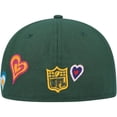 thumbnail image 4 of Men's New Era Green Green Bay Packers Chain Stitch Heart 59FIFTY Fitted Hat, 4 of 6