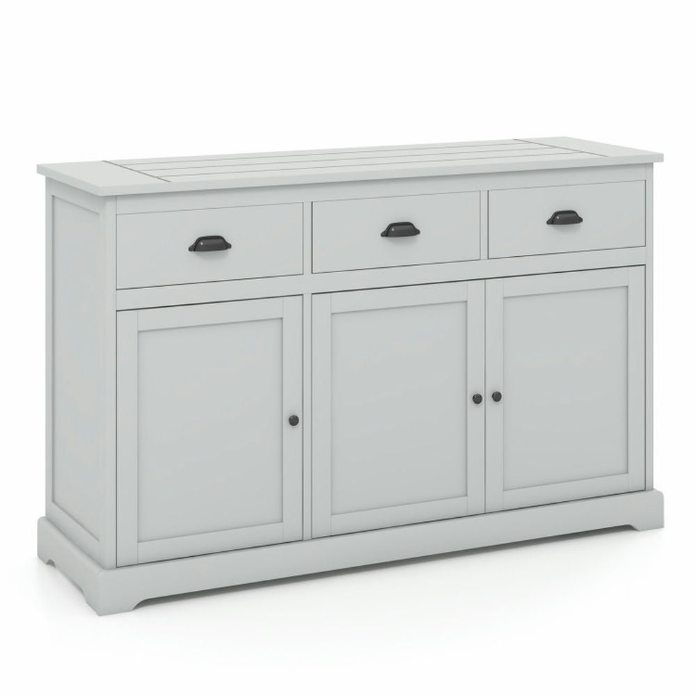 Finihen Kitchen Storage Cabinet, Buffet Sideboard, 3 Drawers Sideboard Buffet Storage with Adjustable Shelves, for Dining Room, Kitchen, Living Room, Gray Finihen Kitchen Storage Cabinet, Buffet Sideboard, 3 Drawers Sideboard Buffet Storage with Adjustable Shelves, for Dining Room, Kitchen, Living Room, Gray