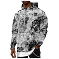 thumbnail image 2 of Tie Dye Men's Hoodies Oversized Graphic Athletic Mens Sweatshirt Long Sleeve Drawstring Hood with Pockets Black L, 2 of 5