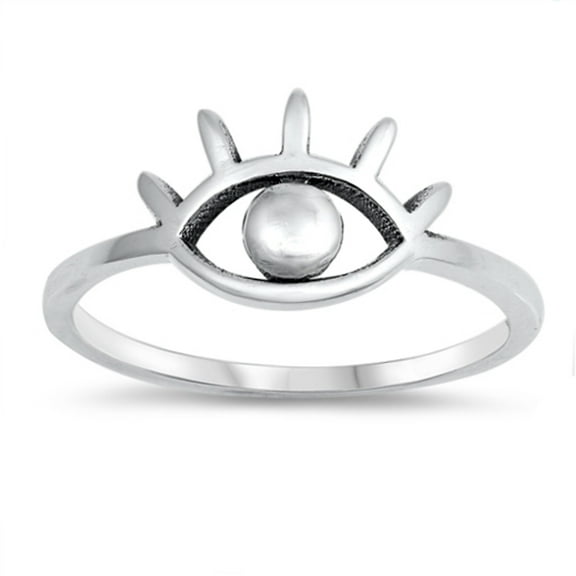 All Seeing Eye Oxidized Cutout Freemason Ring .925 Sterling Silver Band Jewelry Female Male Size 7