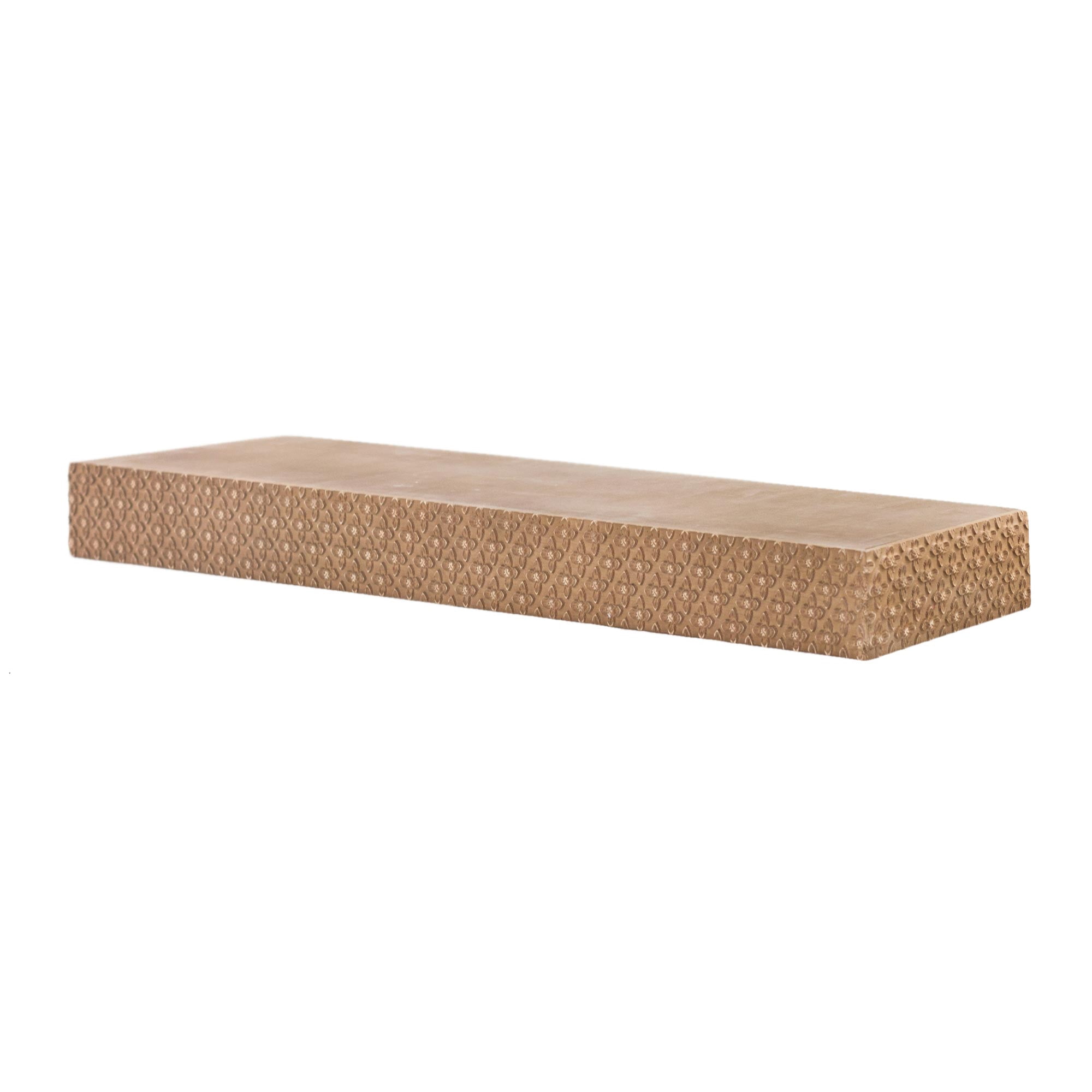 American Art Decor Large Rustic Embossed Wood Decorative Floating Wall Mounted Shelf - Natural - 36.25" L x 3" H x 8.6" D