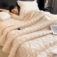 thumbnail image 4 of 100Fens 180*200CM Fleece Blanket Super Soft Cozy Throw Blanket Lightweight Fuzzy Comfy Textured Flannel Blanket Warm Plush Throw Blankets for Couch, Sofa, Bed, Camel, 4 of 4