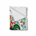 thumbnail image 2 of Folk Art Soft Flannel Fleece Throw Blanket, Traditional Folkloric Polish Wzory Lowickie with Flowers Leaves and Roosters, Cozy Plush for Indoor and Outdoor Use, 50" x 70", Multicolor, by Ambesonne, 2 of 6