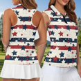 thumbnail image 5 of KUIFORTI Patriotic Star Matching Golf Shirts for Couple Racerback Design Golf Tennis Tank Top Soft and Comfortable 4-Way Stretch for Golf,Tennis,Hiking,Running,Gym, 5 of 6