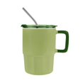 thumbnail image 4 of Paquete con 20 piezas de Taza de cerámica con tapa push y popote verde 12.5 x 13 x 8.9, 4 of 5