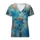 thumbnail image 4 of Moda Mujer Cuello en V Manga corta Impresión Jersey Blusas sueltas Tops Camiseta OAVQHLG3B Store lin121212, 4 of 4