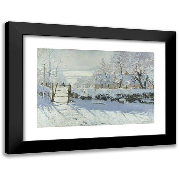 Claude Monet 14x11 Black Modern Framed Museum Art Print Titled - The Magpie (1868 - 1869)