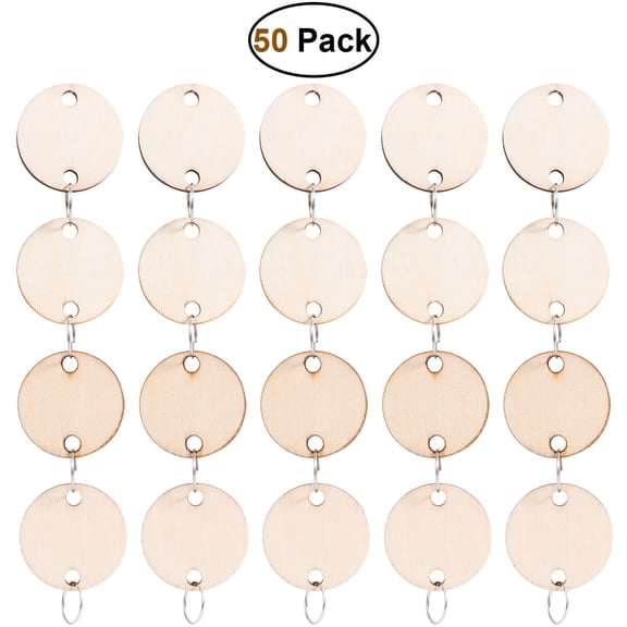 Masteelf 50Pcs Wooden Slices Birthday Calendar Reminder for Diy Project Homeowners